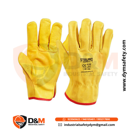 Guante Cuero Puño Corto Amarillo Steelpro