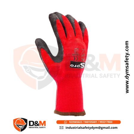 Guante SproFlex Tejido Rojo Recubierto Palma Latex Negro