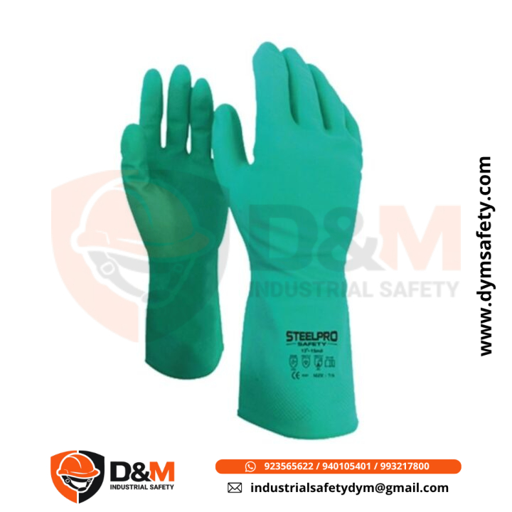 Guante de Nitrilo Verde Nitrilsafe 13”(15MIL)
