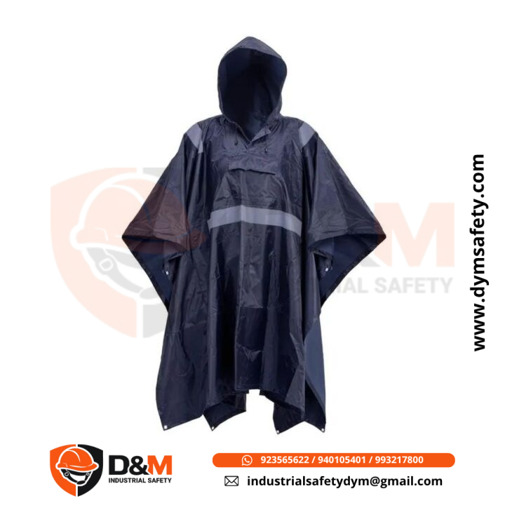 Poncho Pvc Azul Con Cinta Reflectiva Activex